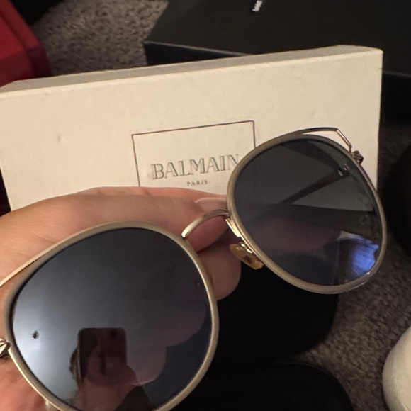 Balmain Silver and Black Sunglasses with Case main image 9